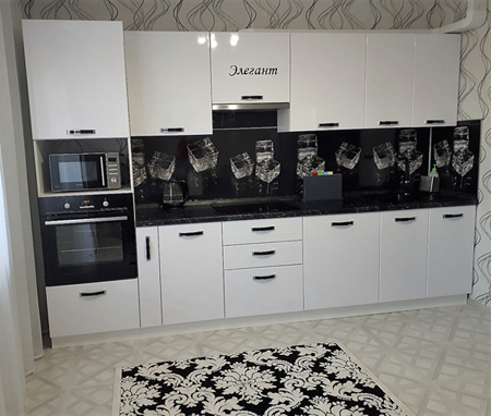 кухня белый и черный